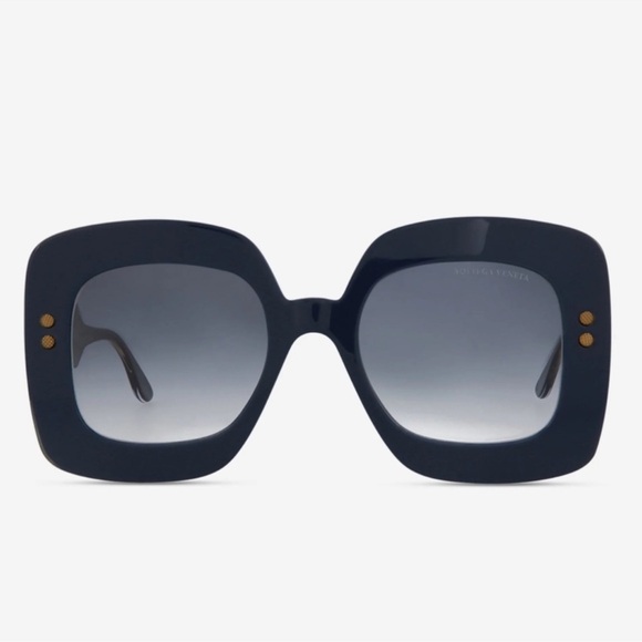 Bottega Veneta Navy Square Sunglasses - Picture 1 of 7